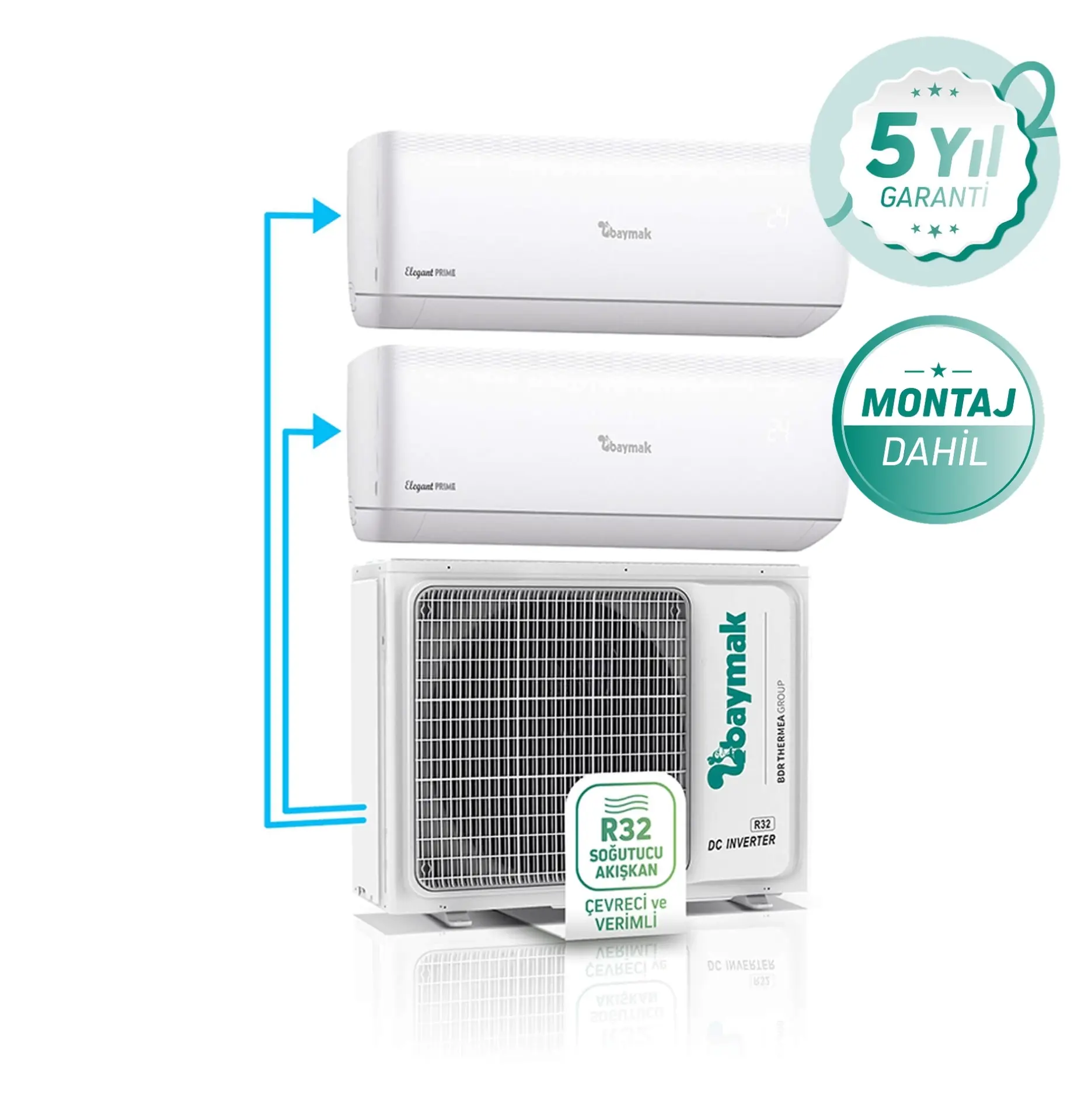 Baymak Elegant Prıme Multı 21 - 1''x3 A++ (3 Girişli) Dış Ünite