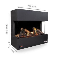 Revega H75Ab Seramik Camlı Hermetik Doğalgazlı Şömine 6Kw - Ücretsiz Sevk