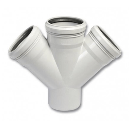 Kalde PVC 125x50 Atık Su ÇİFT Çatal 45°